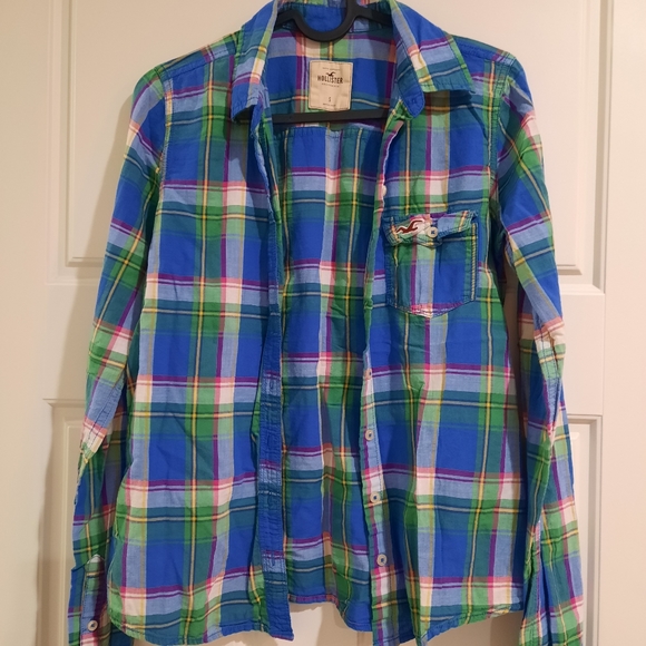 Plaid Botton Down Hollister Shirt - Picture 1 of 3